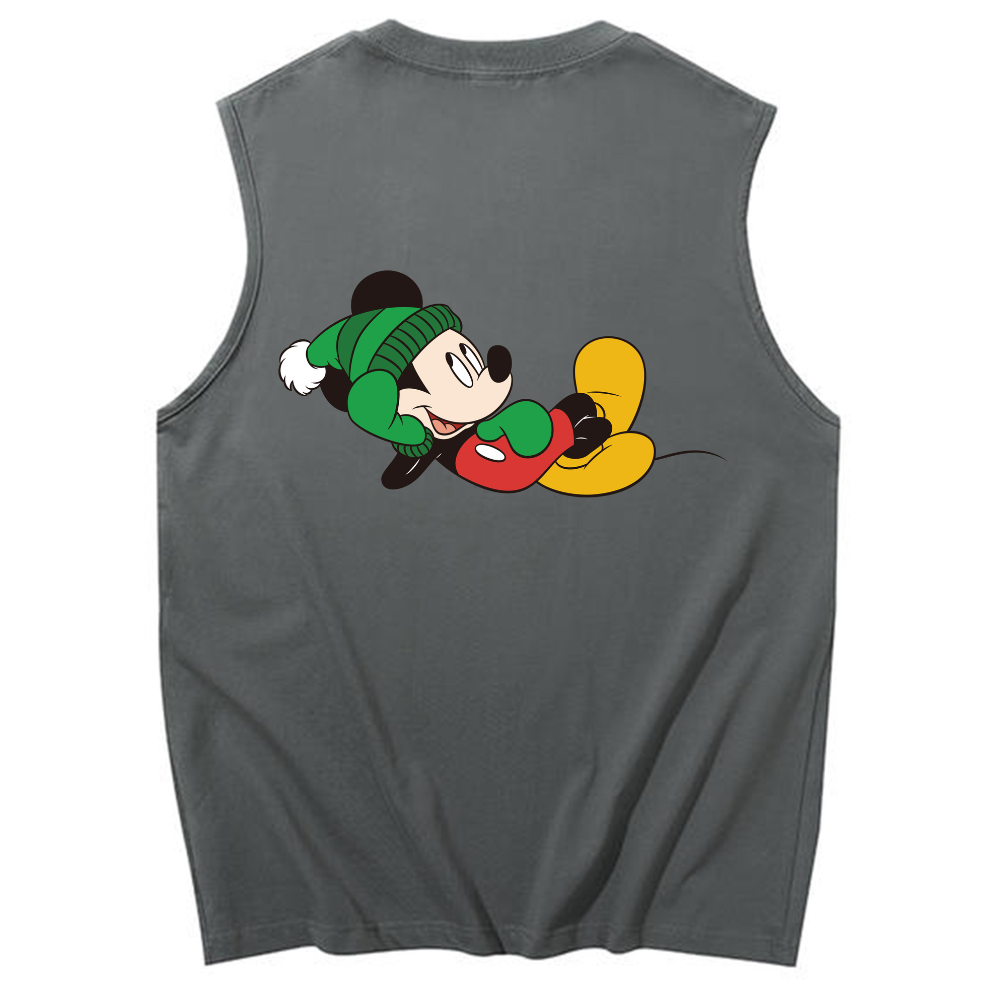 ミッキーマウス Mickey Mouse コットン100％タンクトップ（背面プリント）